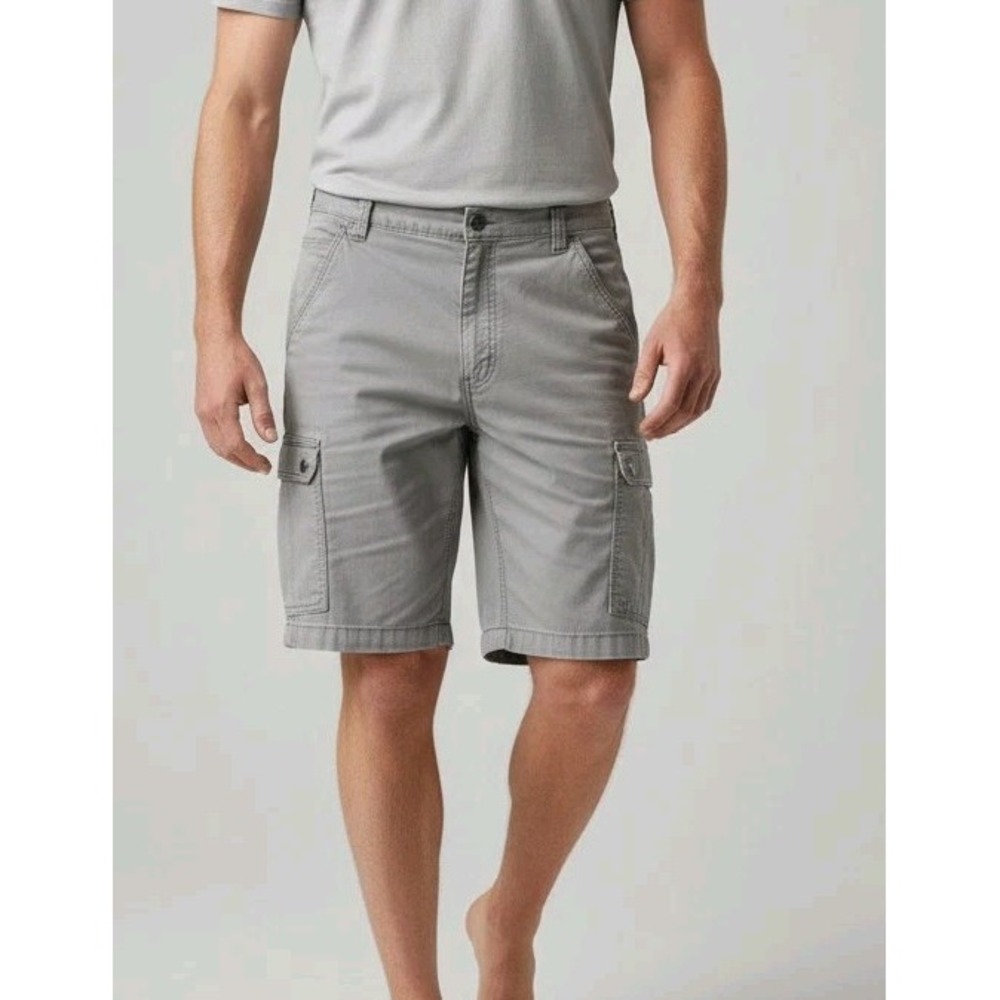 Carhartt Men's 42 Relaxed Fit Cargo Work Shorts Gray‎ EUC
